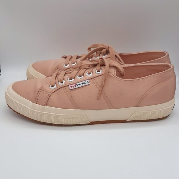 Superga Rose Gold Satin Low Top Sneakers - 8 - Picture 6 of 11